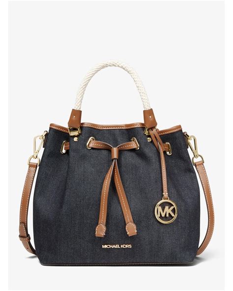 michael kors blakely large denim bucket bag|Blakely Medium Quilted Leather Bucket Bag .